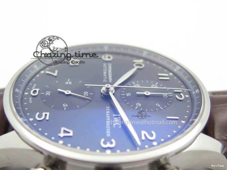 MIROTIME 0719 Supportive Portuguese Chrono IW371431 ZF 1:1 Best Edition Gray Dial On Brown Leather Strap A79350 (Slim Movement) 7261